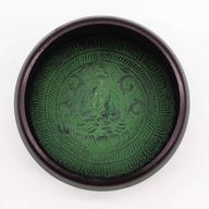 Jordpulver Klangskål Grön 16cm - Mandala Buddha