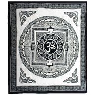 Dubbelt Bomullsöverkast + Väggdekoration - Mono - OM Mandala