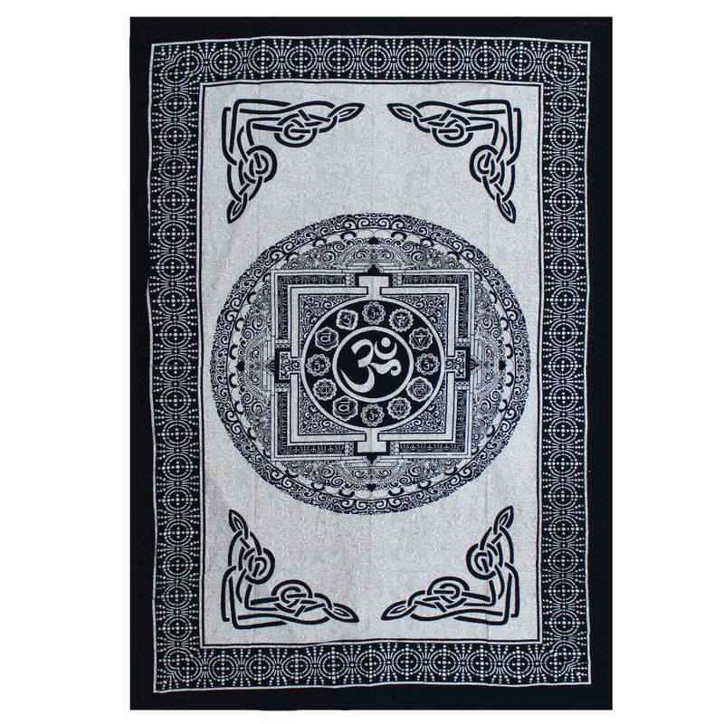Enkelt Bomullsöverkast + Väggdekoration - Mono - OM Mandala