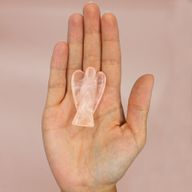 Handsnidad Ädelstensängel - Rosenkvarts