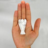Handsnidad Ädelstensängel - Vit Howlit