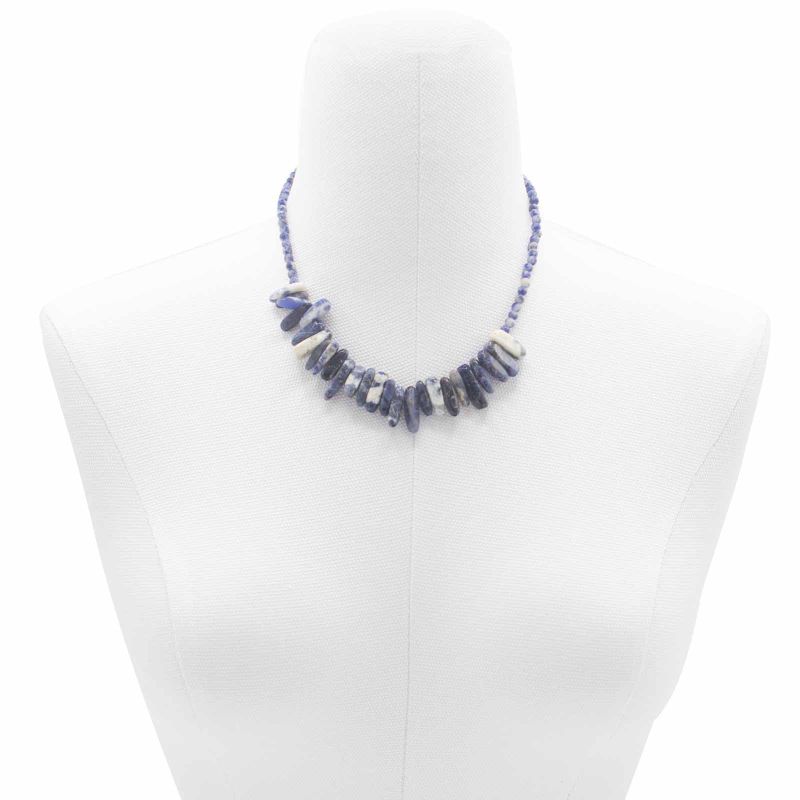 Halsband med Långa Ädelstenar - Sodalit