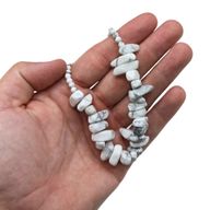 Halsband med Långa Ädelstenar - Vit Jaspis