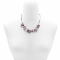 Halsband med Långa Ädelstenar - Ametist