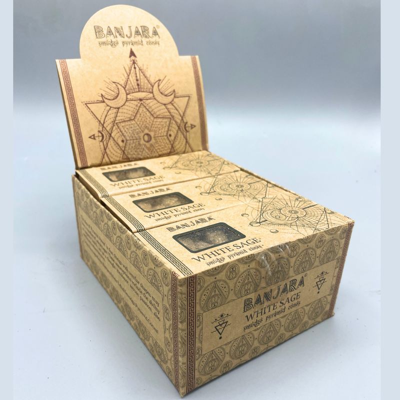 Banjara Pyramidformade Rökelsekoner - Vit Salvia