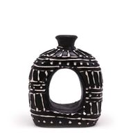 Oval Vas i Munkform - Svart 18cm