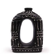 Oval Vas i Munkform - Svart 23cm