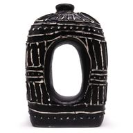 Oval Vas i Munkform - Svart 30cm