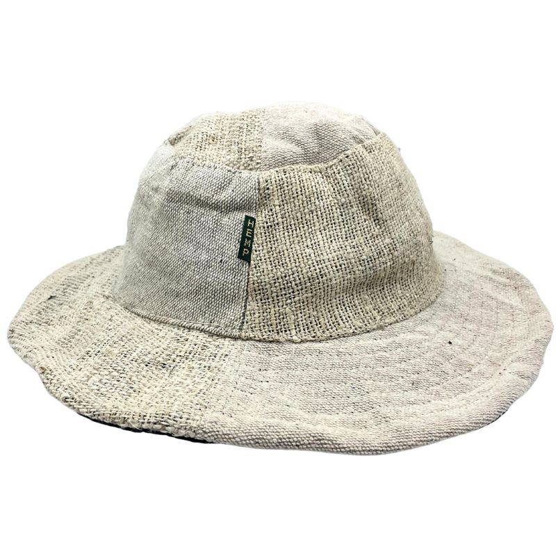Lappad Festivalhatt med Ståltråd i Hampa & Bomull - Naturlig