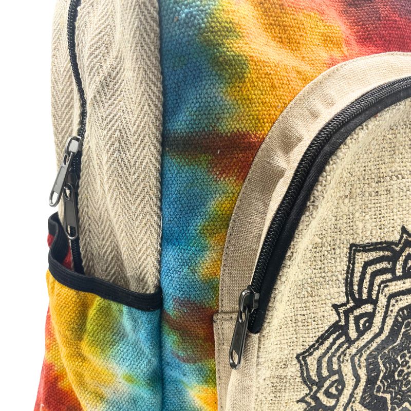 Stor Ryggsäck av Hampa med Batik - Mandala