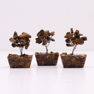 Mini Ädelstensträd med Orgonitbas - Tigeröga (15 Stenar)