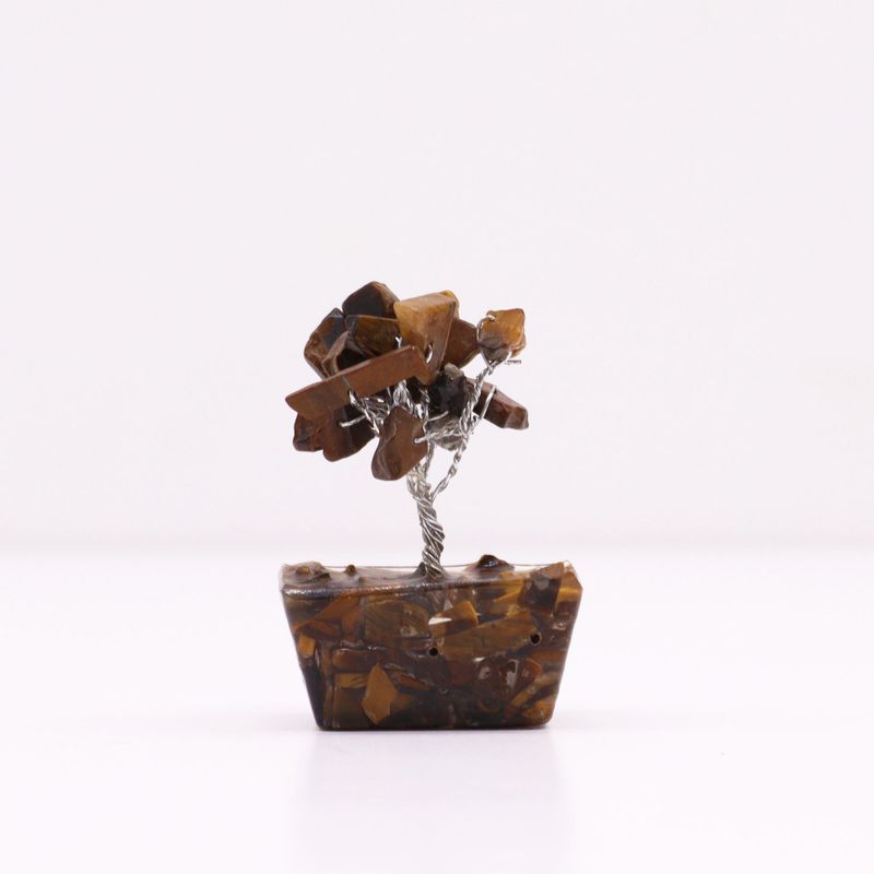 Mini Ädelstensträd med Orgonitbas - Tigeröga (15 Stenar)