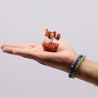Mini Ädelstensträd med Orgonitbas - Karneol (15 Stenar)