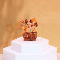 Mini Ädelstensträd med Orgonitbas - Karneol (15 Stenar)