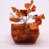 Mini Ädelstensträd med Orgonitbas - Karneol (15 Stenar)