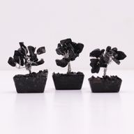 Mini Ädelstensträd med Orgonitbas - Svart Agat (15 Stenar)