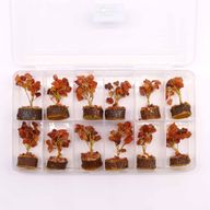 Mini Ädelstensträd med Träbas - Karneol (15 Stenar)