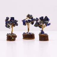 Mini Ädelstensträd med Träbas - Sodalit (15 Stenar)