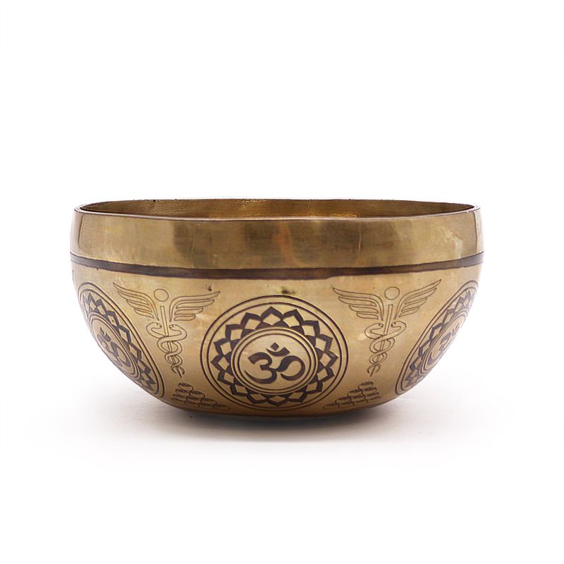 Tibetansk Helande Skål Graverad 16cm - 7 Chakra