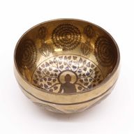 Tibetansk Helande Skål Graverad 16cm - Bodhi-träd Buddha