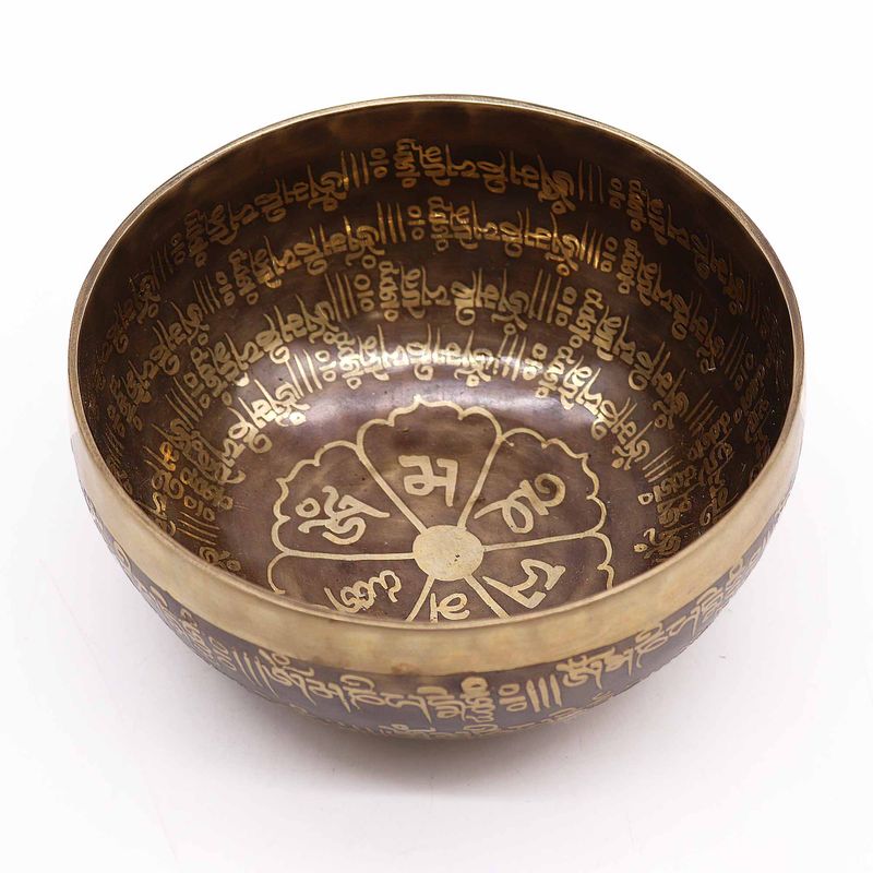 Tibetansk Helande Skål Graverad 16cm - Mantra