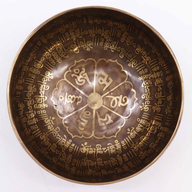 Tibetansk Helande Skål Graverad 16cm - Mantra
