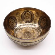 Tibetansk Helande Skål Graverad 21cm - Om & Buddha