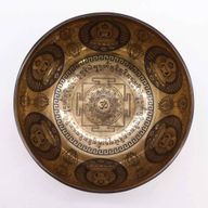 Tibetansk Helande Skål Graverad 21cm - Om & Buddha