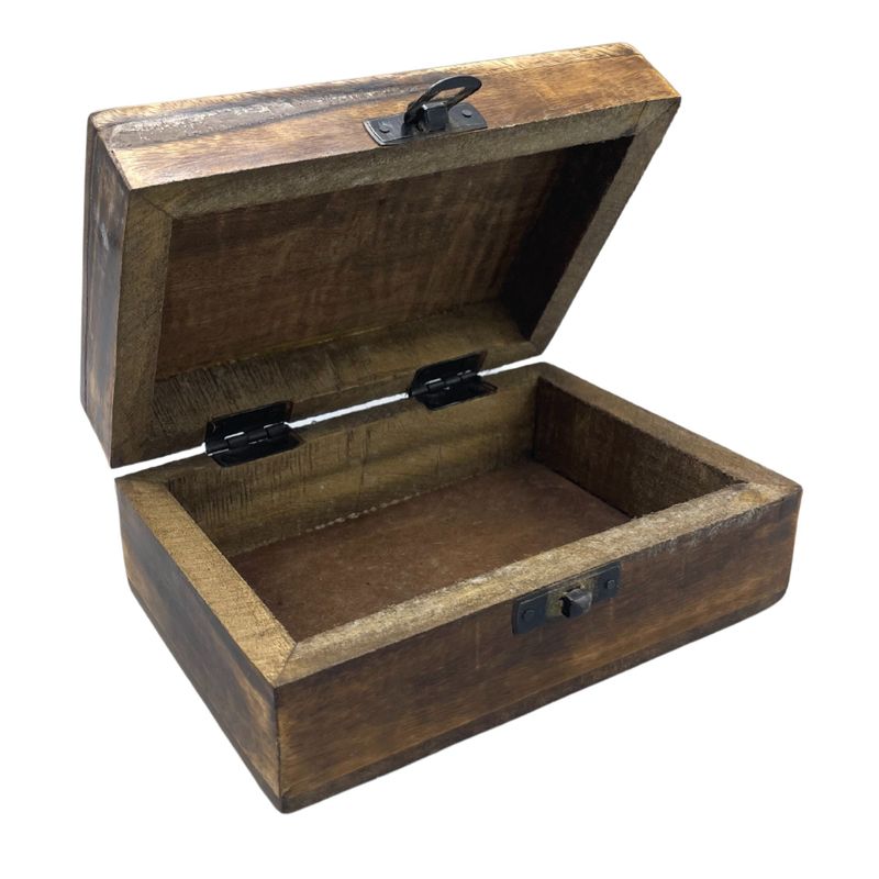 Medelstor Trälåda med Keramisk Glasyr - 15x10x6cm - Betong