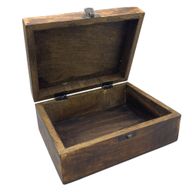 Stor Trälåda med Keramisk Glasyr - 20x15x7.5cm - Traditionellt Mönster