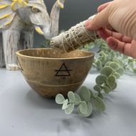 Träskål till Smudge Sticks och Ritualer - Fyra Element - 12x7cm