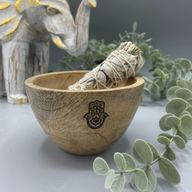 Träskål till Smudge Sticks och Ritualer - Hamsa - 12x7cm