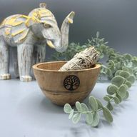 Träskål till Smudge Sticks och Ritualer - Livets Träd - 12x7cm