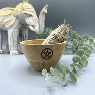 Träskål till Smudge Sticks och Ritualer - Pentagon - 12x7cm