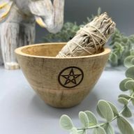 Träskål till Smudge Sticks och Ritualer - Pentagon - 12x7cm