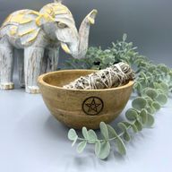 Träskål till Smudge Sticks och Ritualer - Pentagon - 14x7cm