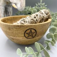 Träskål till Smudge Sticks och Ritualer - Pentagon - 14x7cm