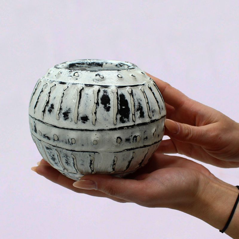 Grekisk Lerkruka Bubbla - Krämfärg 10cm