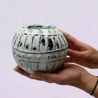 Grekisk Lerkruka Bubbla - Krämfärg 10cm