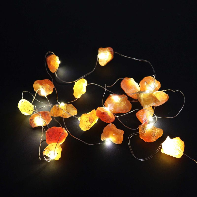 Ljusslinga med Ädelstenar - Orange Jade