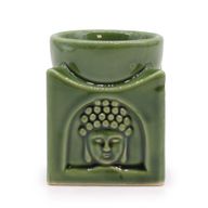 Kvadratisk Buddha Oljebrännare - Mörk Jade