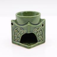 Kvadratisk Buddha Oljebrännare - Mörk Jade
