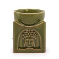 Kvadratisk Buddha Oljebrännare - Ljus Jade