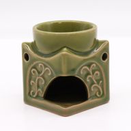 Kvadratisk Buddha Oljebrännare - Ljus Jade