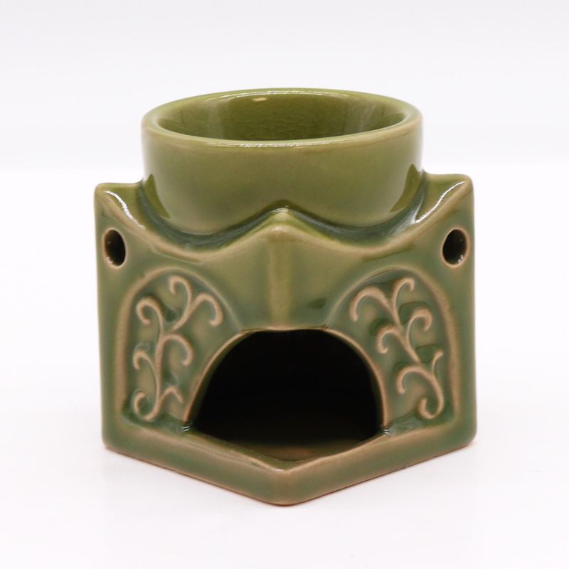 Kvadratisk Buddha Oljebrännare - Ljus Jade