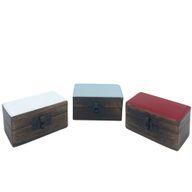Pillerlåda i Trä 9x5x4cm - Keramiska Färger - Blandat