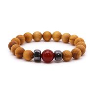 Rotchakra Armband av Cederträ med Röd Jaspis