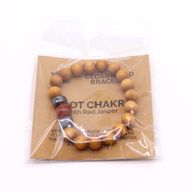 Rotchakra Armband av Cederträ med Röd Jaspis