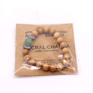 Sakralchakra Armband av Cederträ med Grön Aventurin