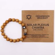 Solarplexuschakra Armband av Cederträ med Citrin